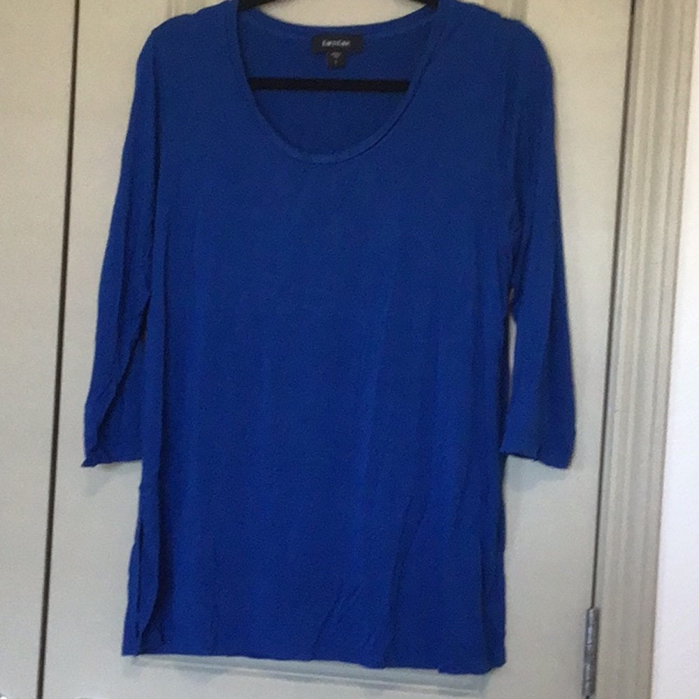 Karen Kane Blue 3/4 Sleeve Relaxed T-Shirt